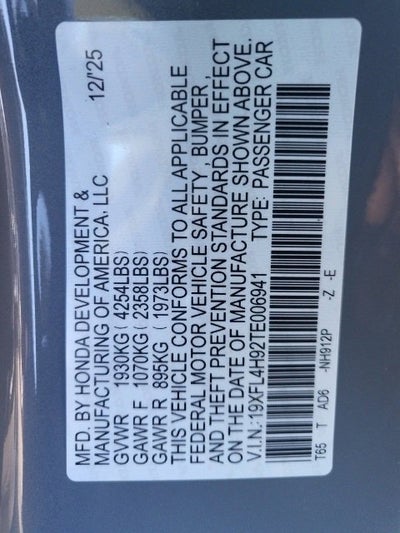 2026 Honda Civic Hatchback Hybrid Sport Touring