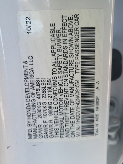 2022 Honda Accord Sedan Sport SE