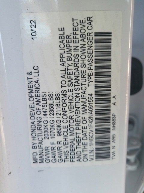 2022 Honda Accord Sedan Sport SE