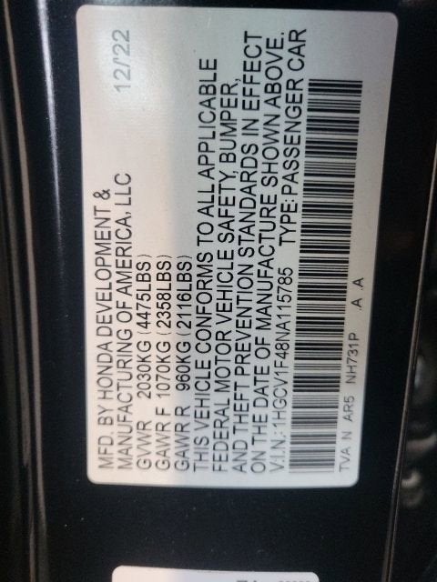 2022 Honda Accord Sedan Sport SE