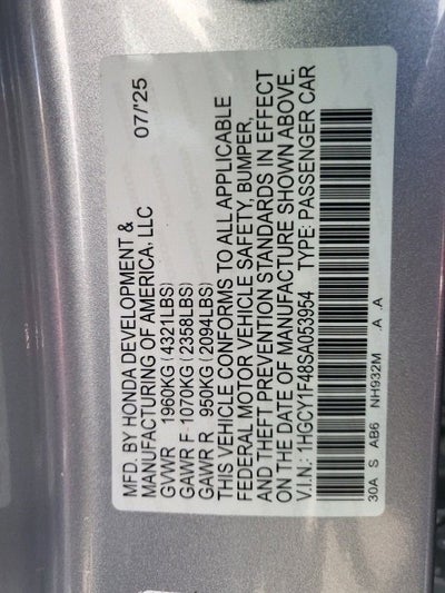 2025 Honda Accord Sedan SE