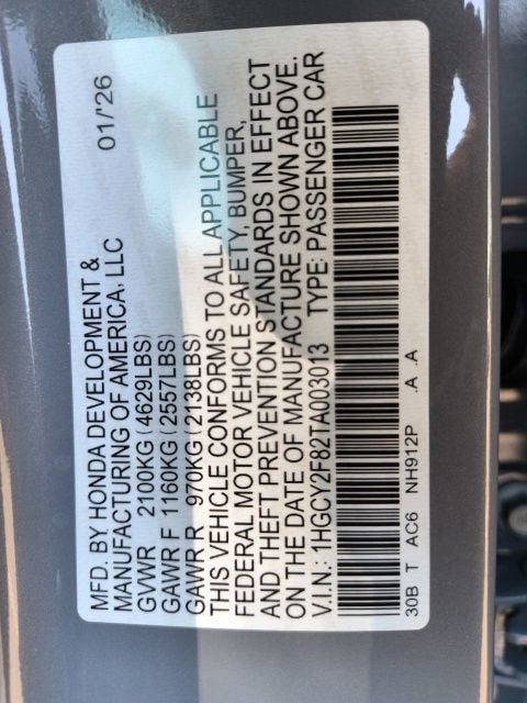 2026 Honda Accord Hybrid Touring