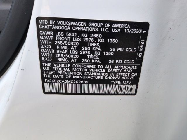 2021 Volkswagen Atlas Cross Sport 3.6L V6 SE w/Technology