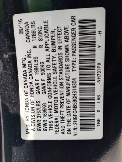 2016 Honda Civic Coupe LX