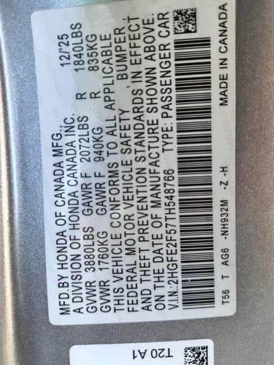 2026 Honda Civic Sedan Sport