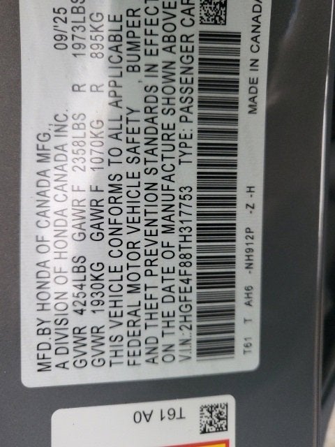 2026 Honda Civic Sedan Hybrid Sport