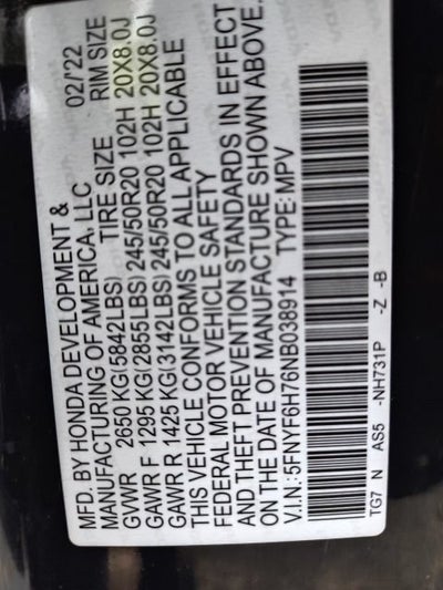 2022 Honda Pilot Black Edition