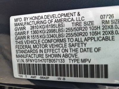 2026 Honda Pilot Touring