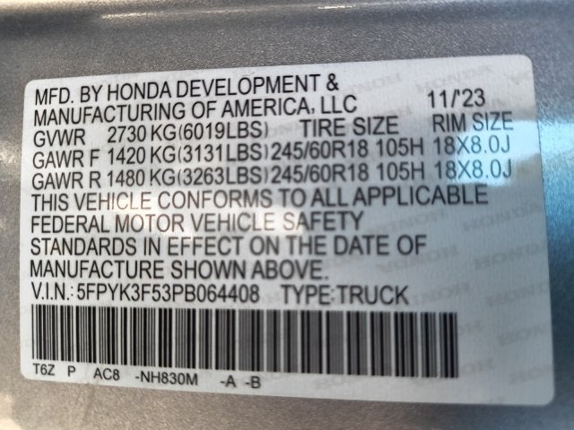 2023 Honda Ridgeline RTL