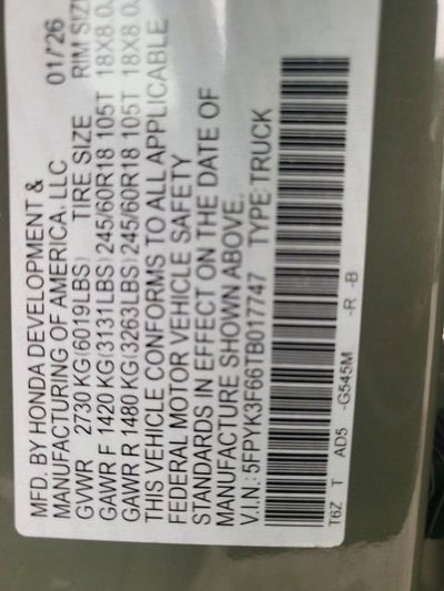 2026 Honda Ridgeline TrailSport