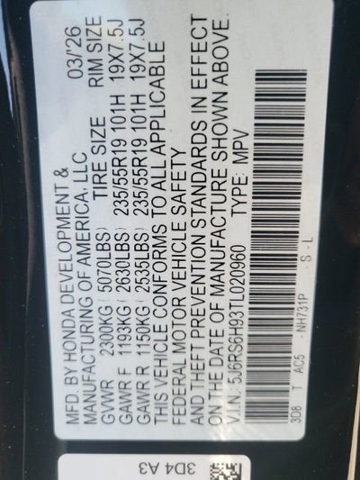 2026 Honda CR-V Hybrid Sport Touring