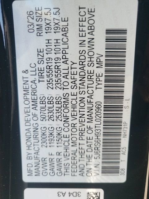 2026 Honda CR-V Hybrid Sport Touring